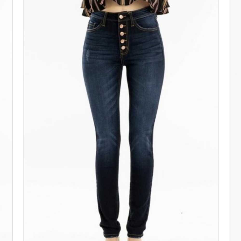 KanCan Rose Gold Button Fly Jeans